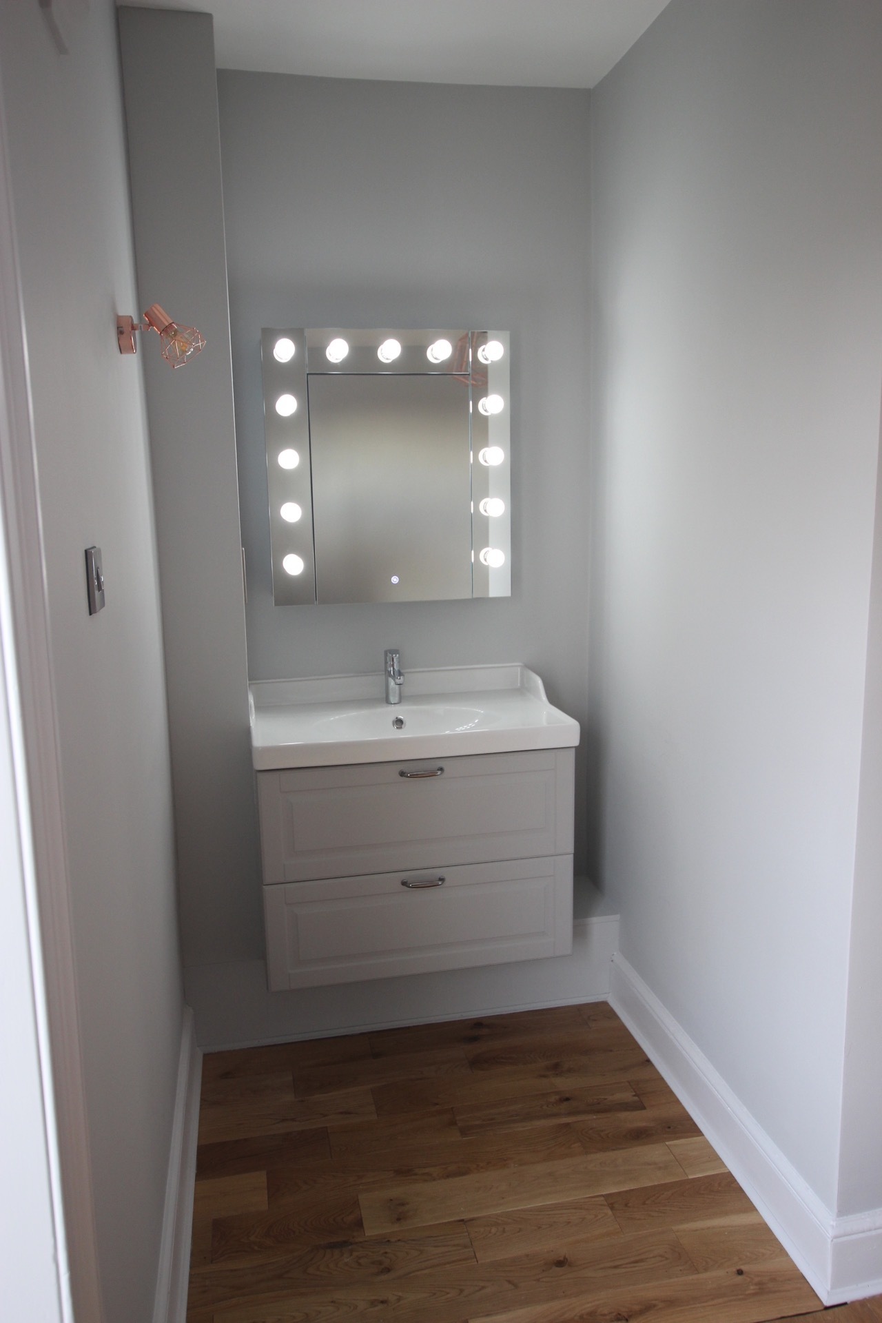 New vanity area in first floor bedroom
